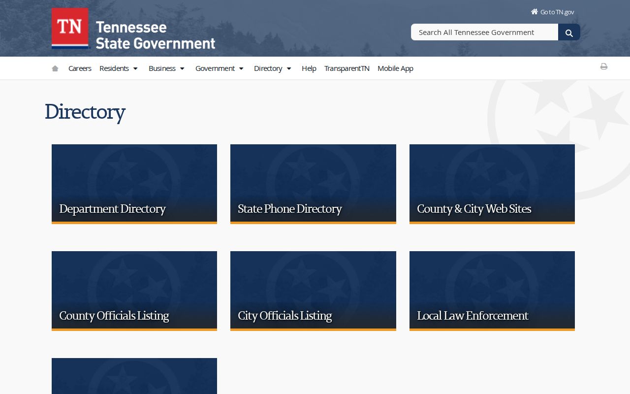 Williamson County people directories at the Tennessee government directory hub