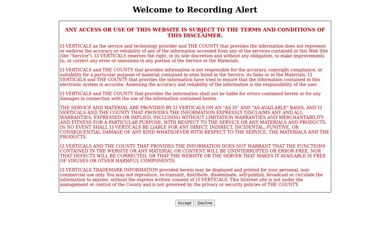 Williamson County public records Recording Alert service